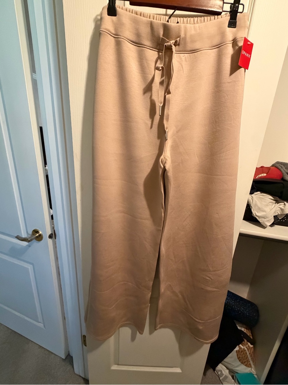 SPANX Air Essentials Wide Leg Drawstring Pants in Dusty Pink XL